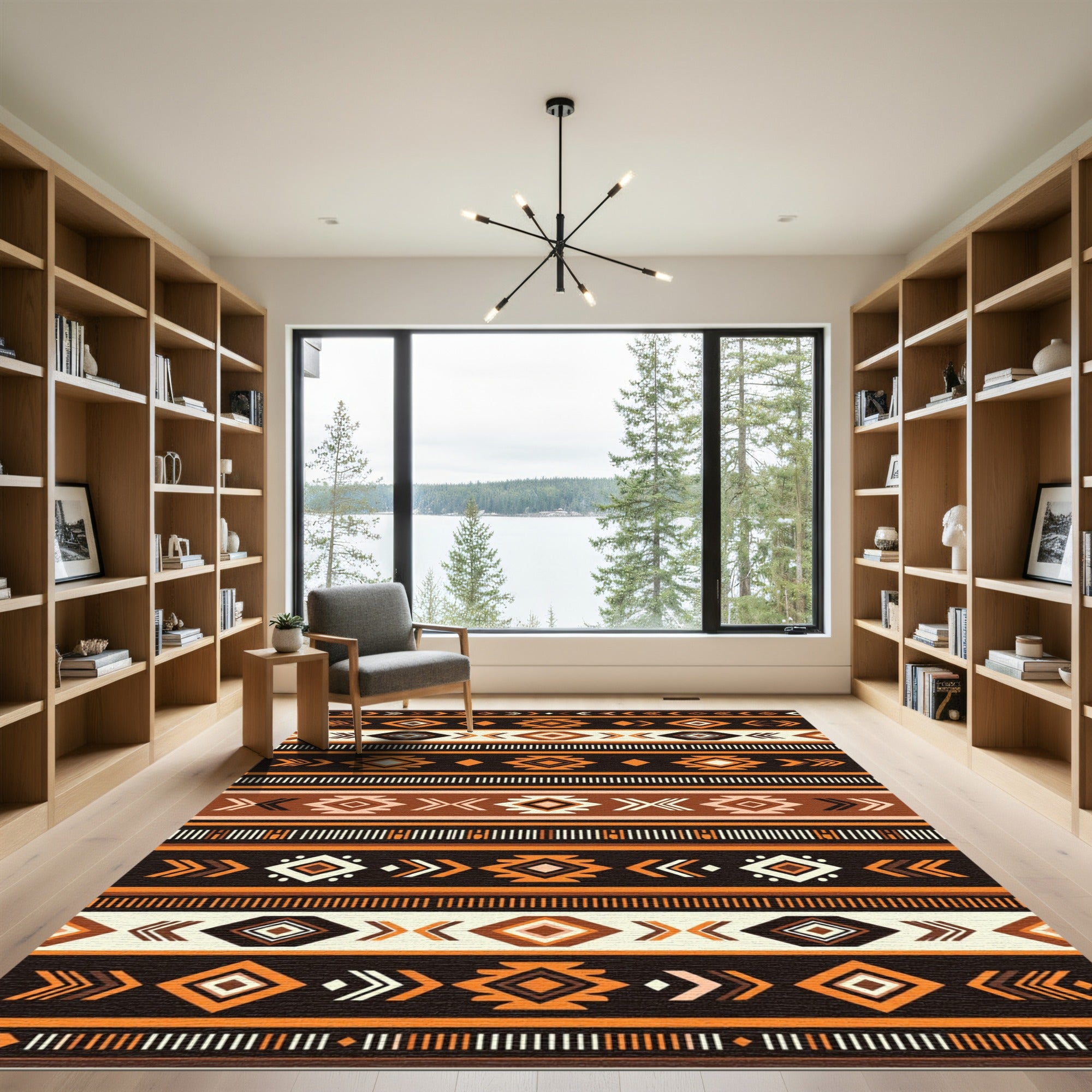 Earthy Southwestern Geometric Stripe Area Rug