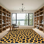 Bold Golden Leopard Spot Animal Hide Rug