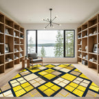 Yellow Diamond Polka Dot Foulard Rug