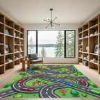 Vibrant Roadways with Racing Cars Rug