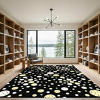 Black Cream Gold Polka Dot Sprinkles Rug