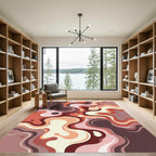 Earthy Swirl Flow Abstract Rug