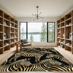 Gold and Black Zebra Stripe Landscape Rug