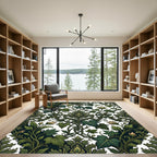 Emerald Vines Damask Garden Rug