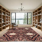 Damask Rose Scroll Work Rug