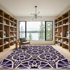 Deep Purple Geometric Star Medallion Rug
