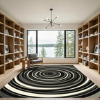 Monochromatic Swirl Concentric Circles Rug