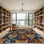 Bold Orange Leopard Graphic Wildlife Rug