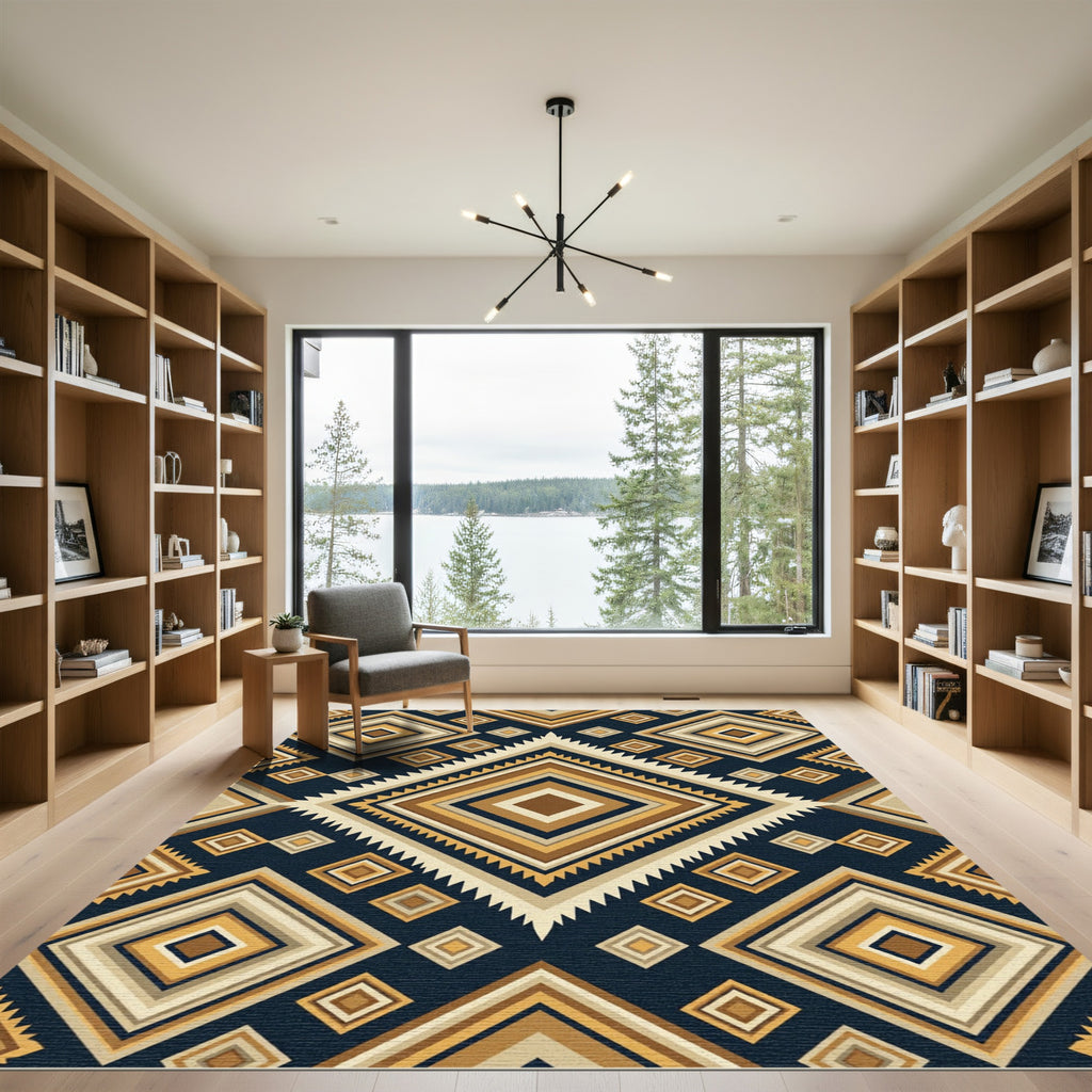 Geometric Diamond Earthy Tone Rug