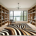 Abstract Earthy Zebra Stripe Rug