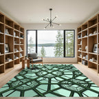 Green Geometric Intersecting Lattice Rug