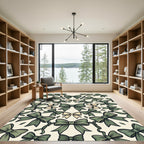 Elegant Sage Bow Ribbon Weave Rug