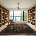 Gilded Bronze Radiant Sun Celestial Medallion Rug