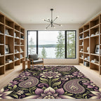 Purple Paisley Floral Medallion Rug
