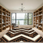 Dark Espresso Chevron Library Shelving Rug
