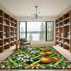 Orange Blossom Lattice Garden Accent Rug