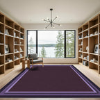 Deep Plum Geometric Layered Frame Rug