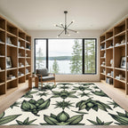 Sage Green Botanical Starry Foliage Rug