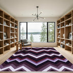 Modern Purple Burgundy Zigzag Chevron Rug