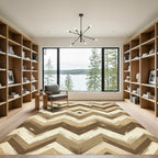 Earthy Chevron Geometric Textured Rug