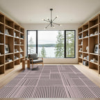 Minimalist Blush Stripe Composition Rug