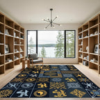 Tribal Sun And Animal Tile Rug