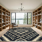 Monochrome Southwestern Geometric Diamond Rug