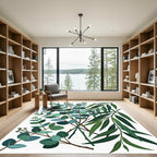Eucalyptus Leaves Botanical Arrangement Rug