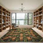 Woven Olive Tan Interlace Rug