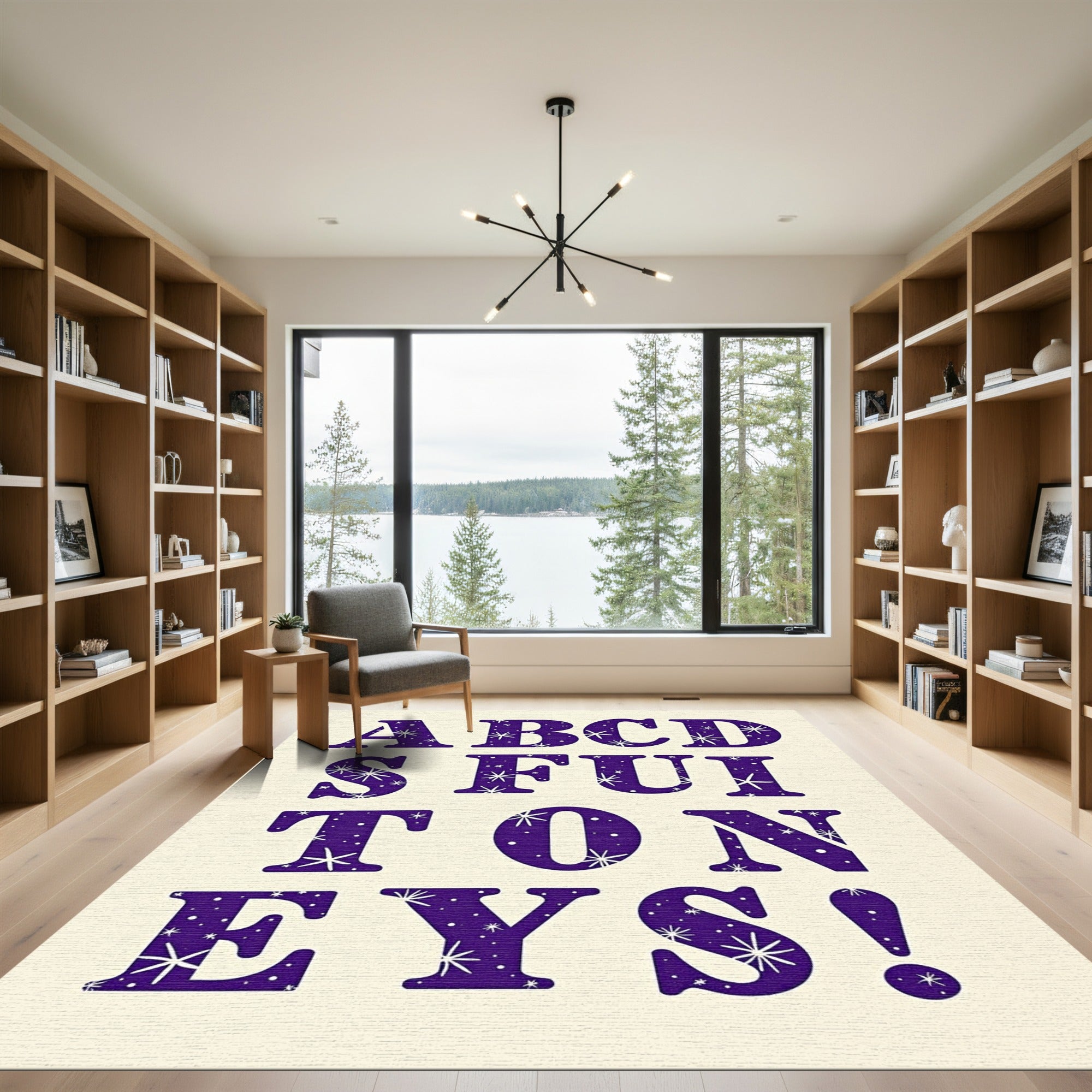 Electric Purple Starburst Alphabet Rug