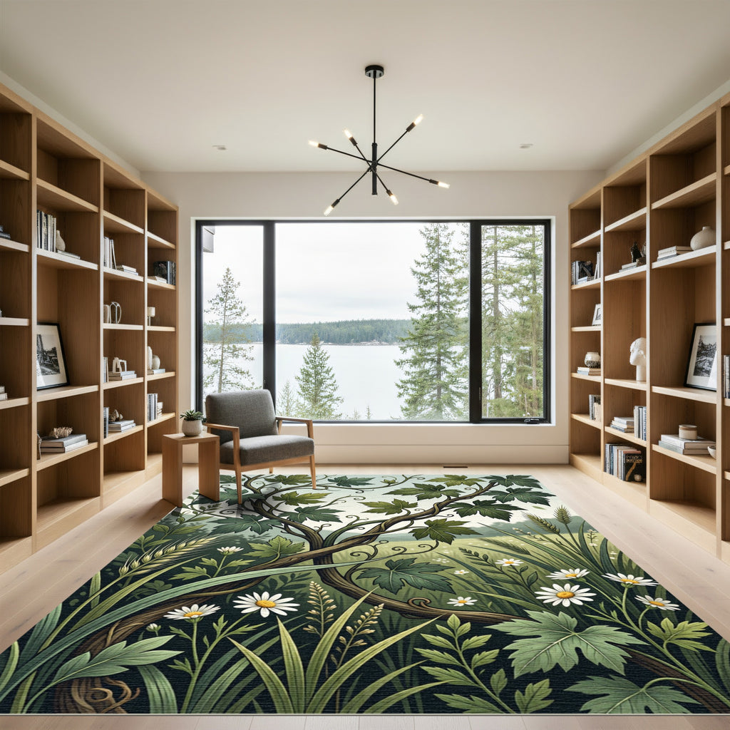 Botanical Grapevine Meadow Flora Art Rug