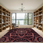Ethereal Copper Geometric Mandala Art Rug