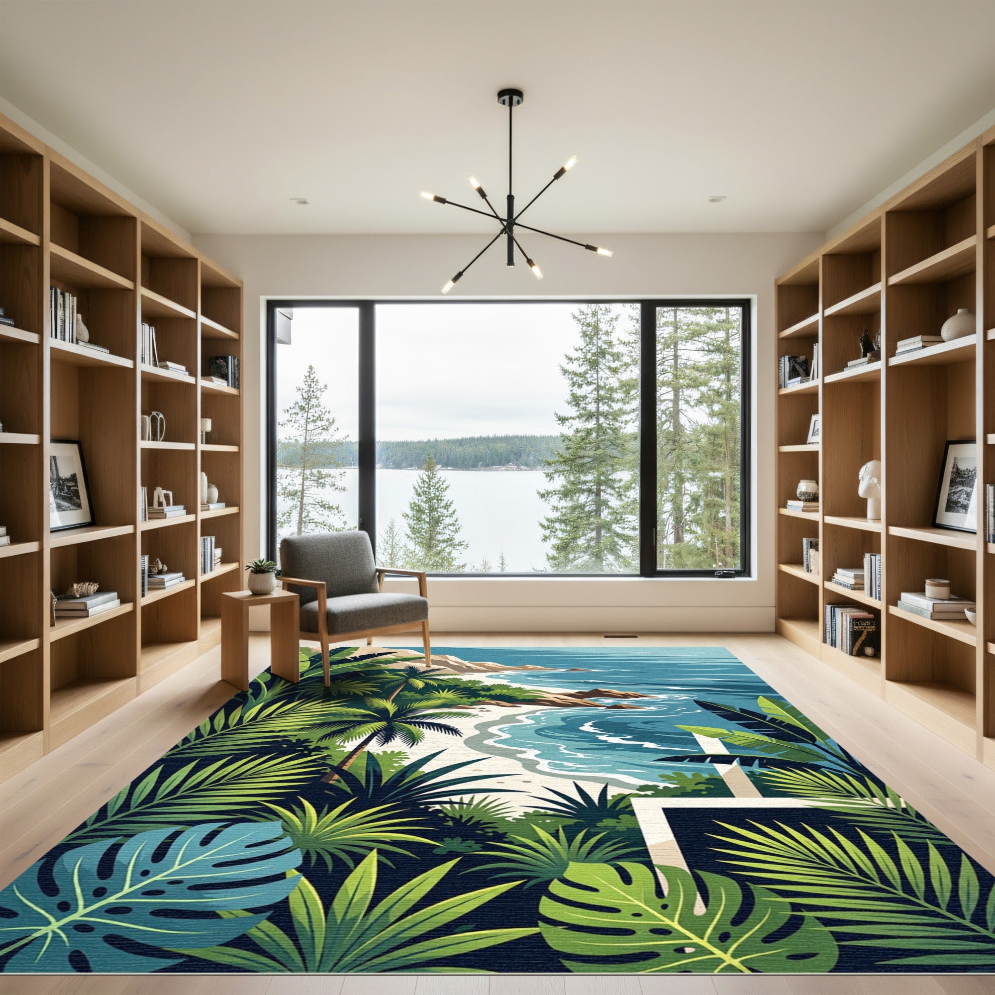 Tropical Jungle Beach Coastal Paradise Rug
