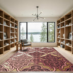 Rose Gold Quatrefoil Medallion Rug