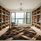 Rich Woven Wood Texture Rug