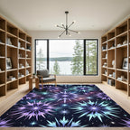 Cosmic Starburst Purple Blue Galaxy Rug