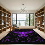 Purple Phoenix Swirls Cosmic Art Rug