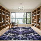 Icy Blue Snowflake Symmetry Rug