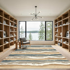 Coastal Wave Horizon Abstract Rug