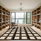 Dark Wood Window Pane Rug