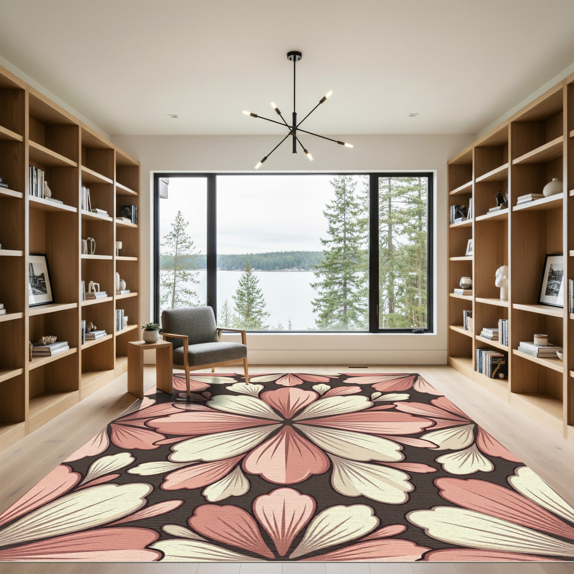 Blush and Cream Petal Medallion Rug