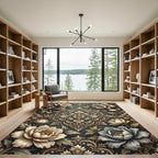 Antique Cream Floral Damask Rug