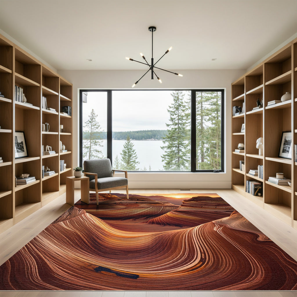 Earthy Canyon Layers Swirl Rug