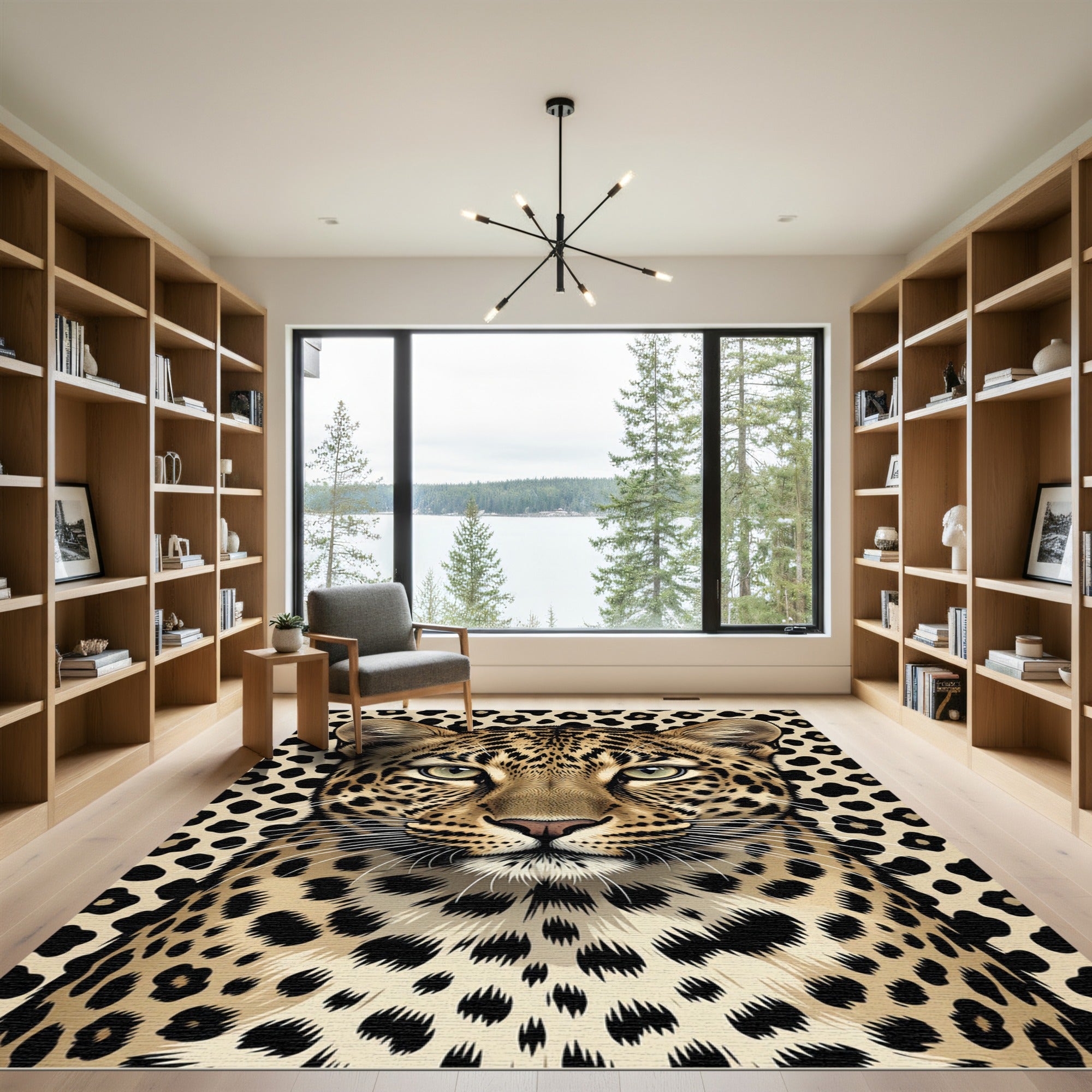 Bold Leopard Spot Jungle Portrait Rug