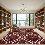 Victorian Crimson Heart Damask Rug