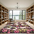 Pink Peony Floral Arch Landscape Rug