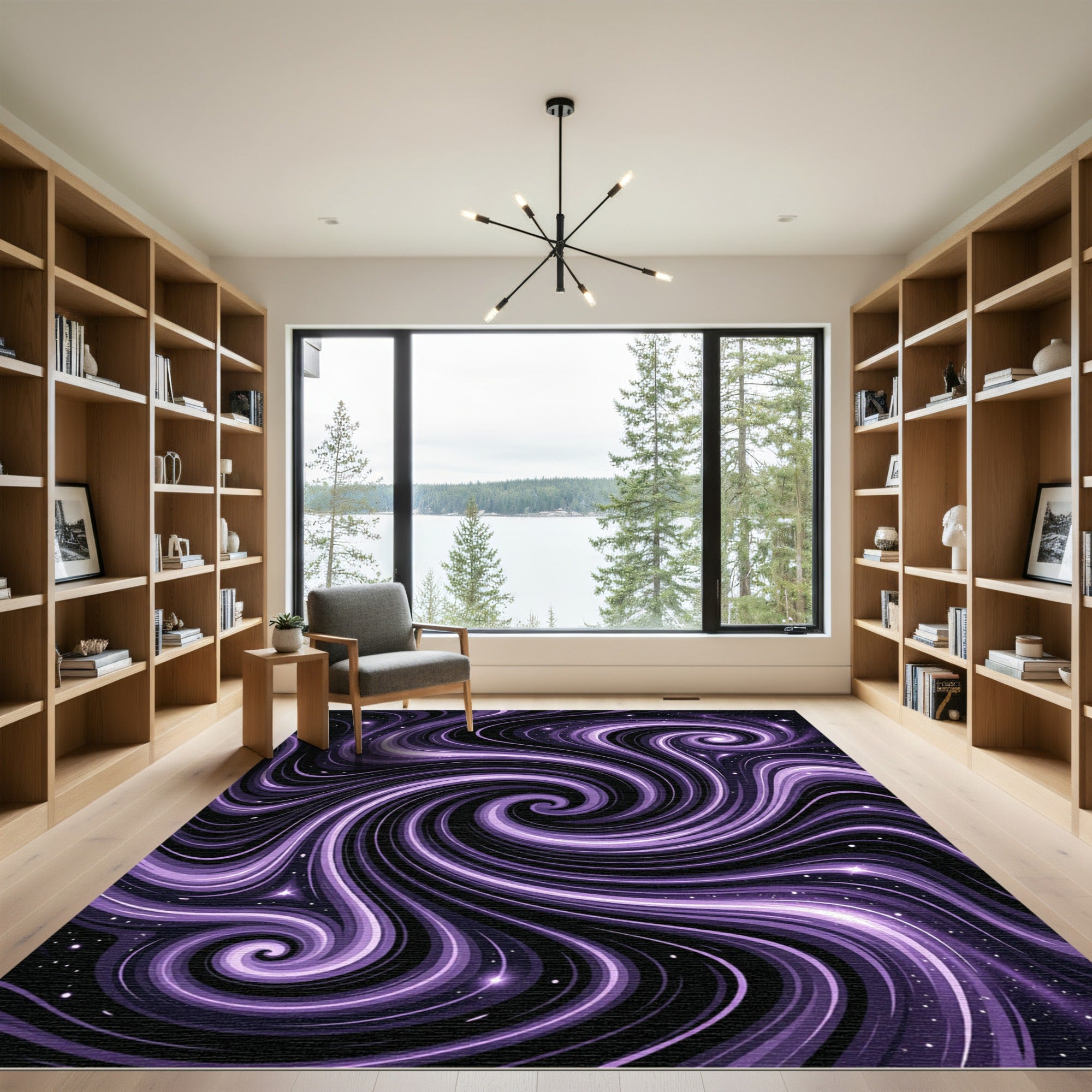 Cosmic Interstellar Purple Swirl Rug