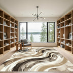 Modern Abstract Earthy Swirl Rug