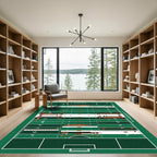 Minimalist Emerald Green Football Field Area Rug