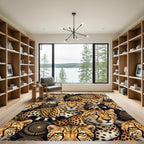 Golden Cheetah Close-up Wildcats Pattern Rug